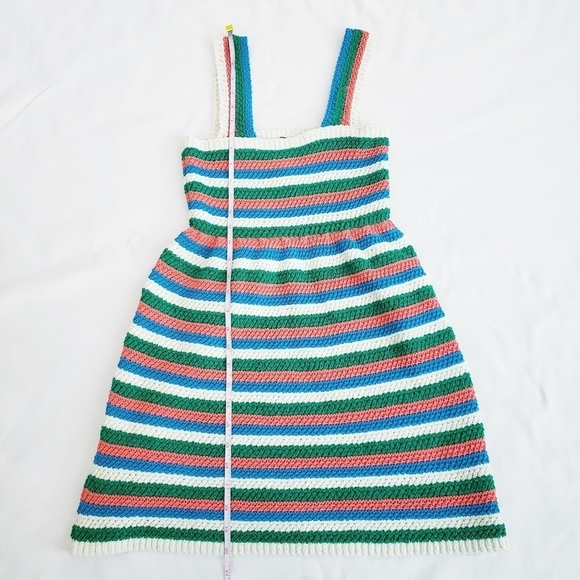 NWT Zara Crochet Knit Stripe Mini Dress Sleeveless Sustainable - Picture 11 of 14
